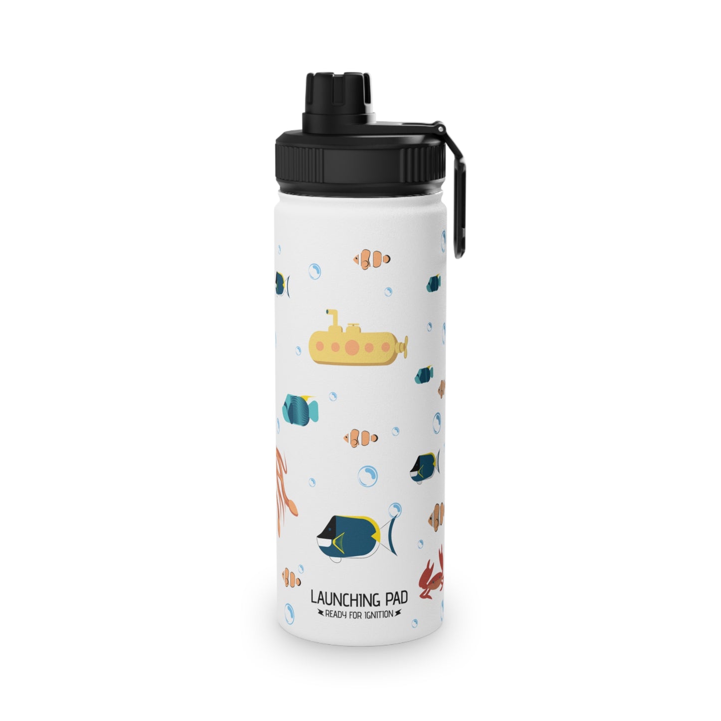 Ocean Stainless Steel Water Bottle, Sports Lid