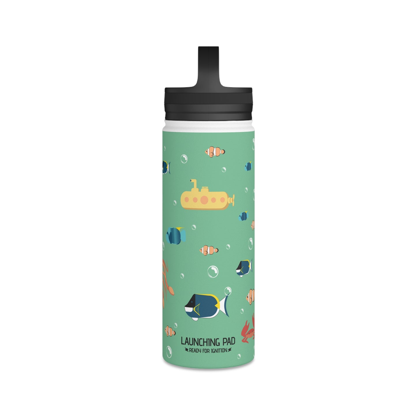 Ocean Stainless Steel Water Bottle, Handle Lid
