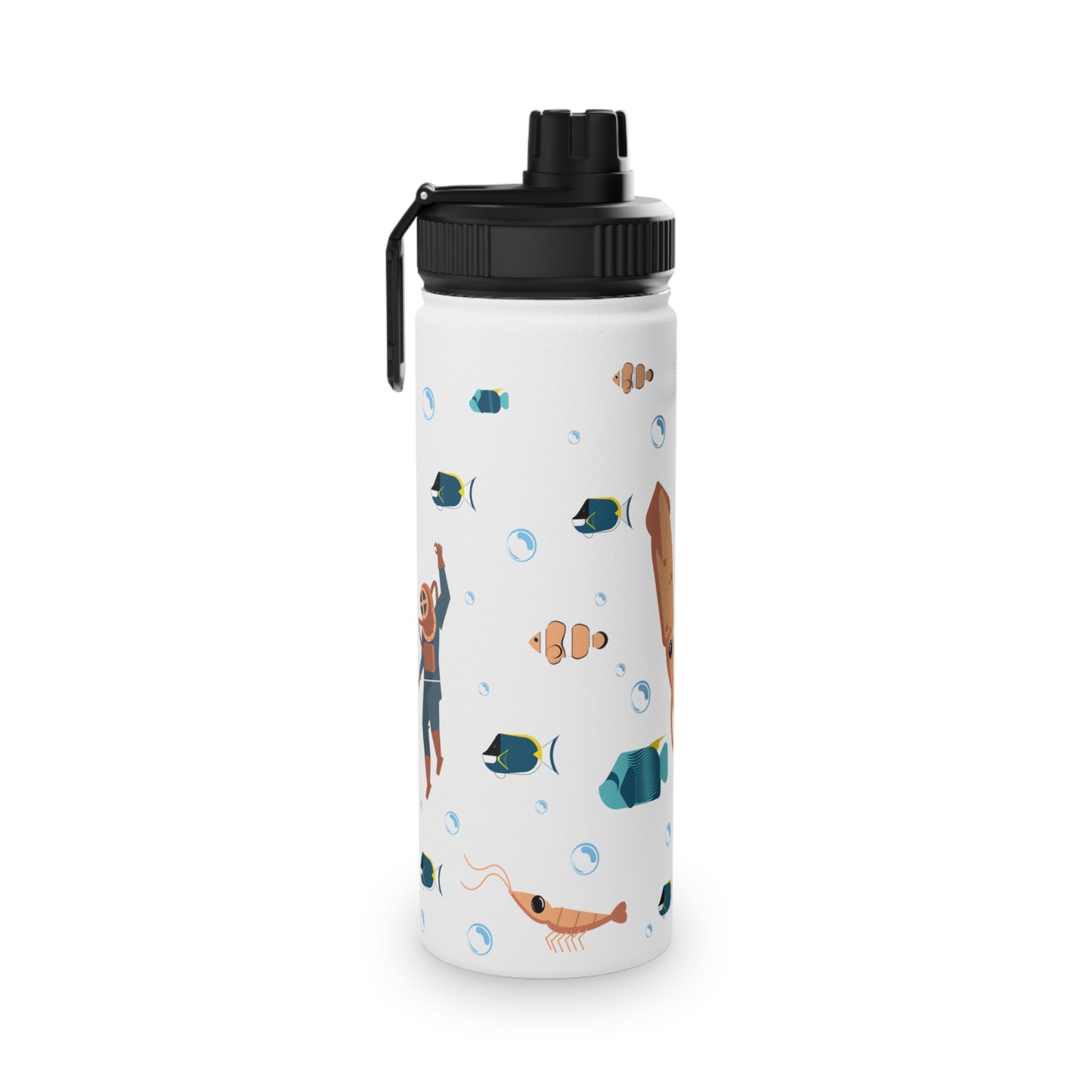 Ocean Stainless Steel Water Bottle, Sports Lid