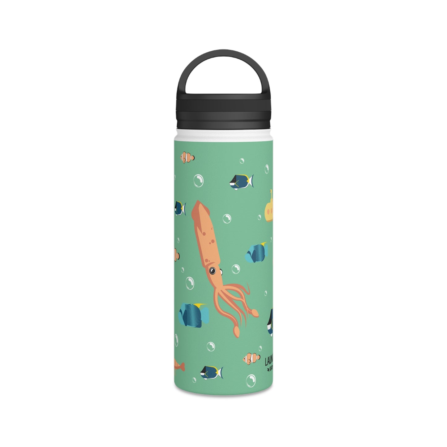 Ocean Stainless Steel Water Bottle, Handle Lid