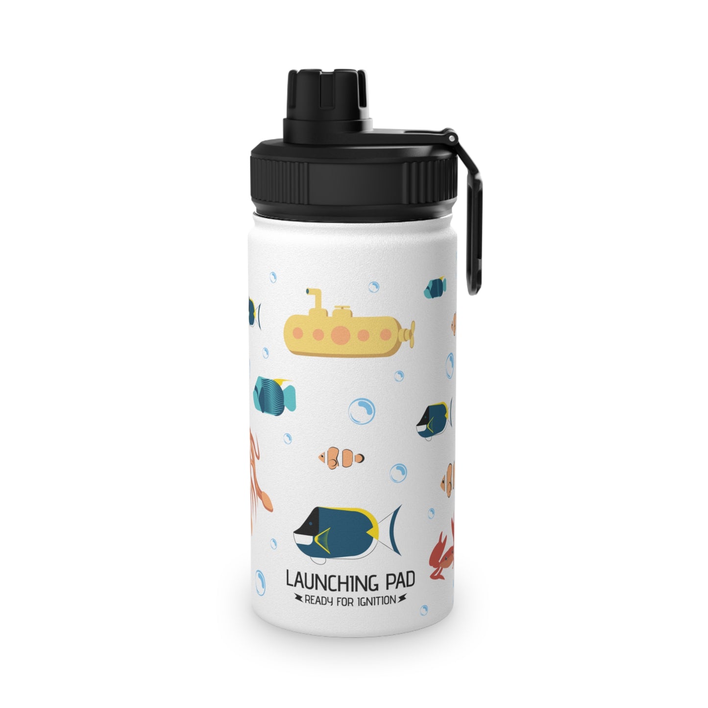 Ocean Stainless Steel Water Bottle, Sports Lid