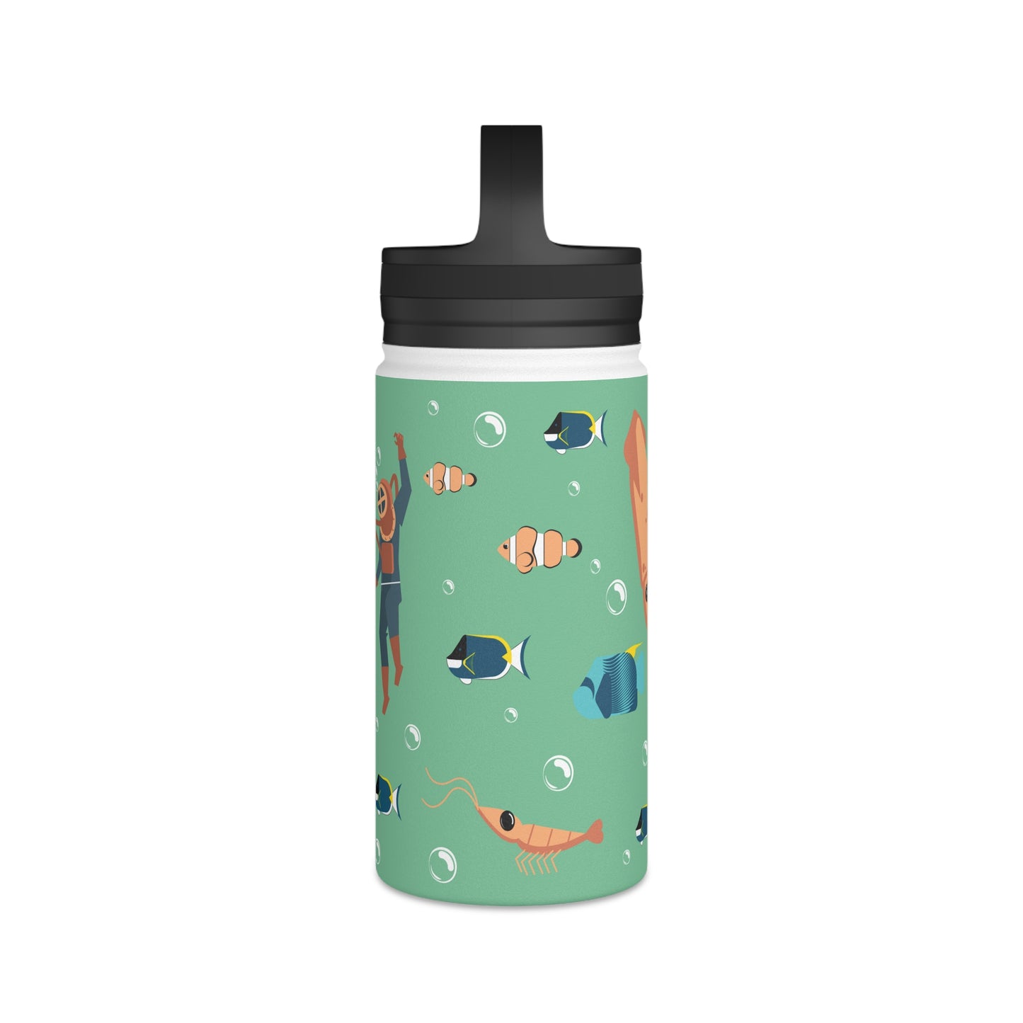 Ocean Stainless Steel Water Bottle, Handle Lid