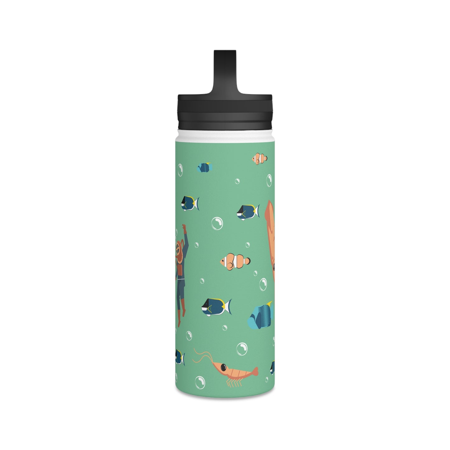 Ocean Stainless Steel Water Bottle, Handle Lid