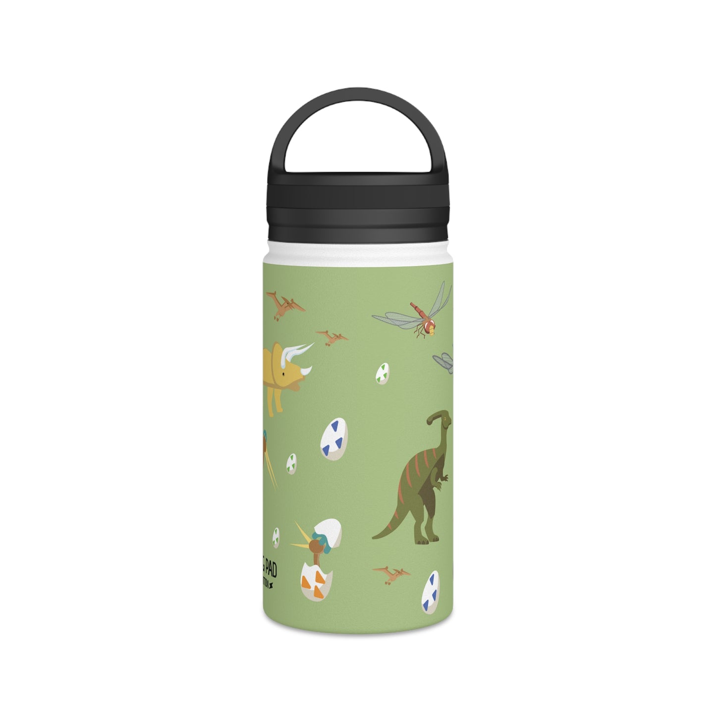 Dino Stainless Steel Water Bottle, Handle Lid, readyforignition.com