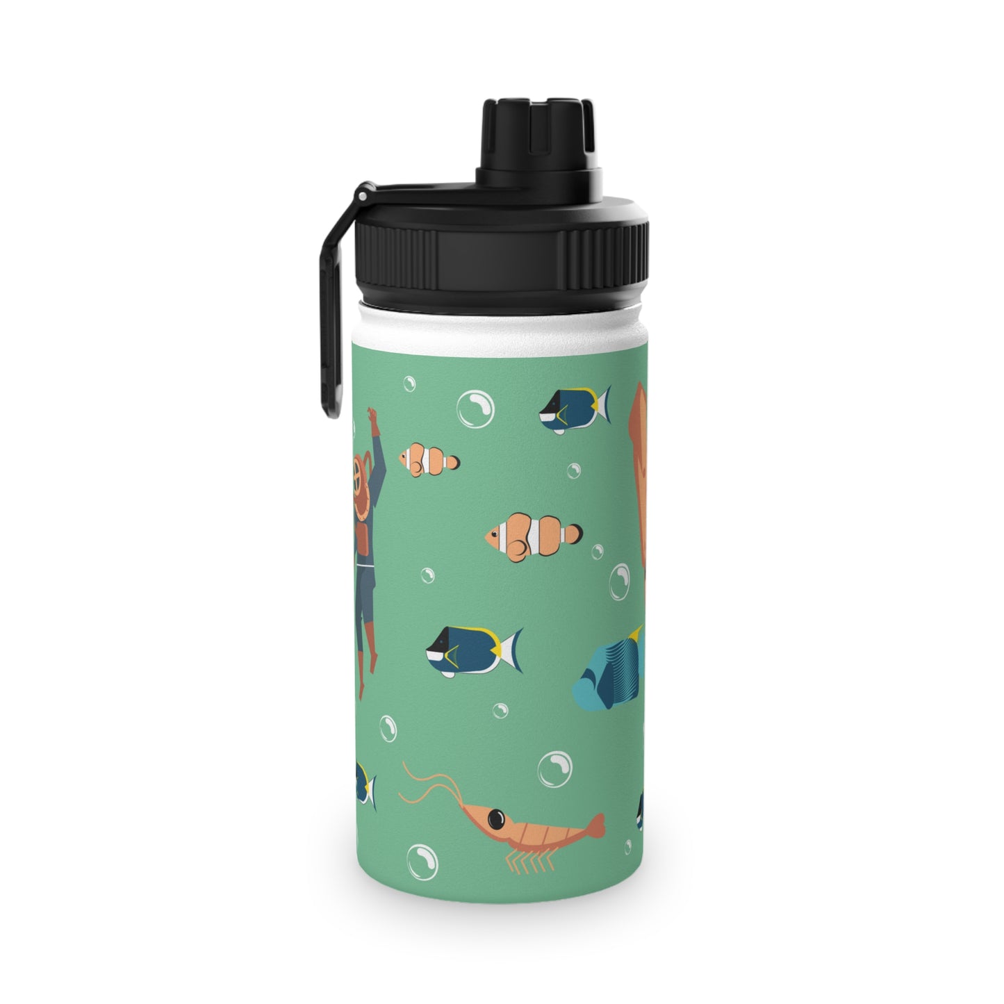 Ocean Stainless Steel Water Bottle, Sports Lid
