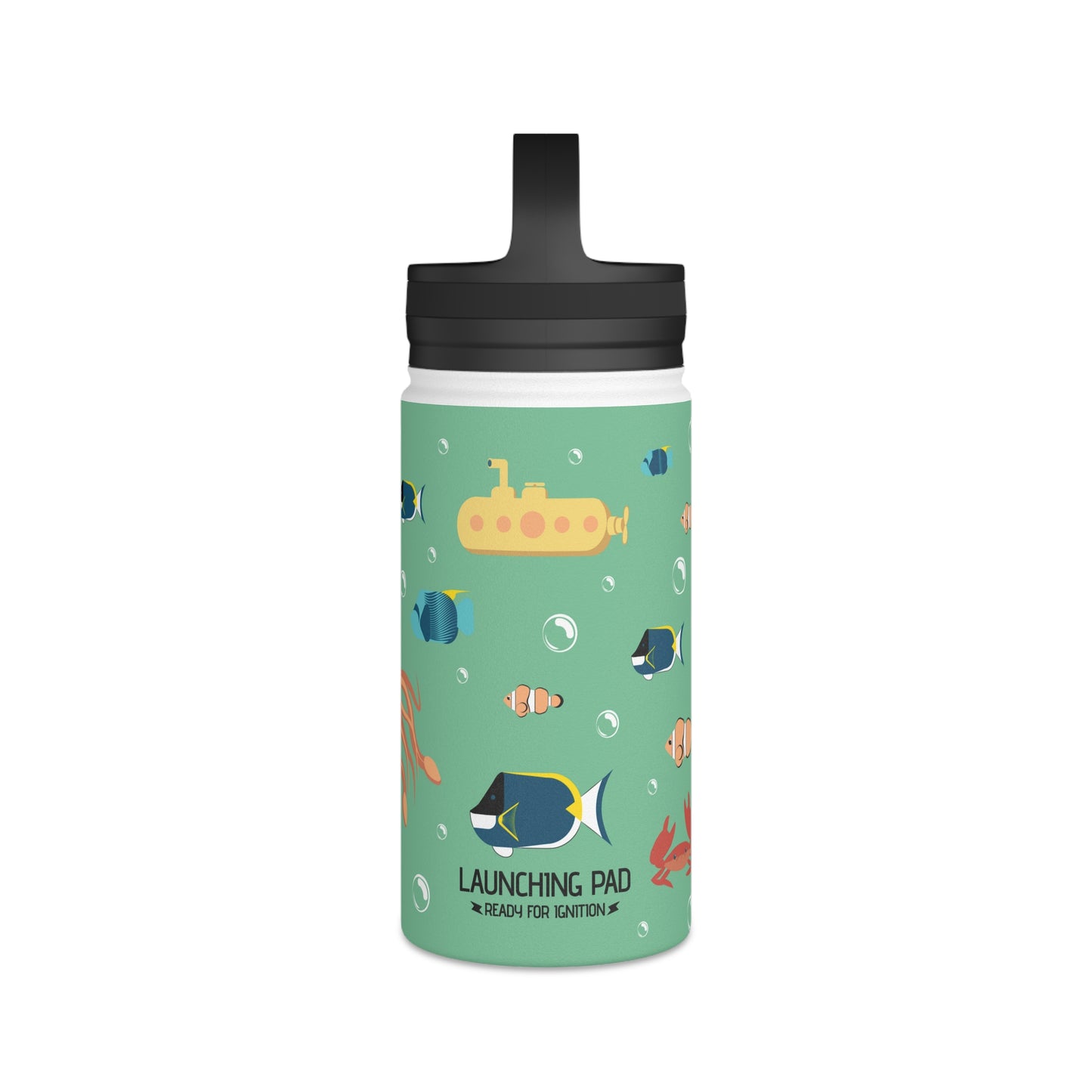 Ocean Stainless Steel Water Bottle, Handle Lid