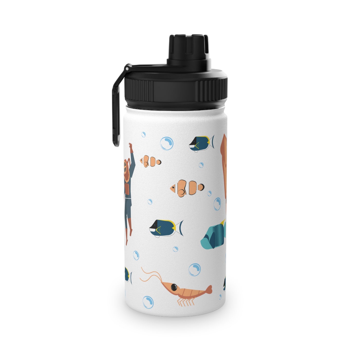 Ocean Stainless Steel Water Bottle, Sports Lid
