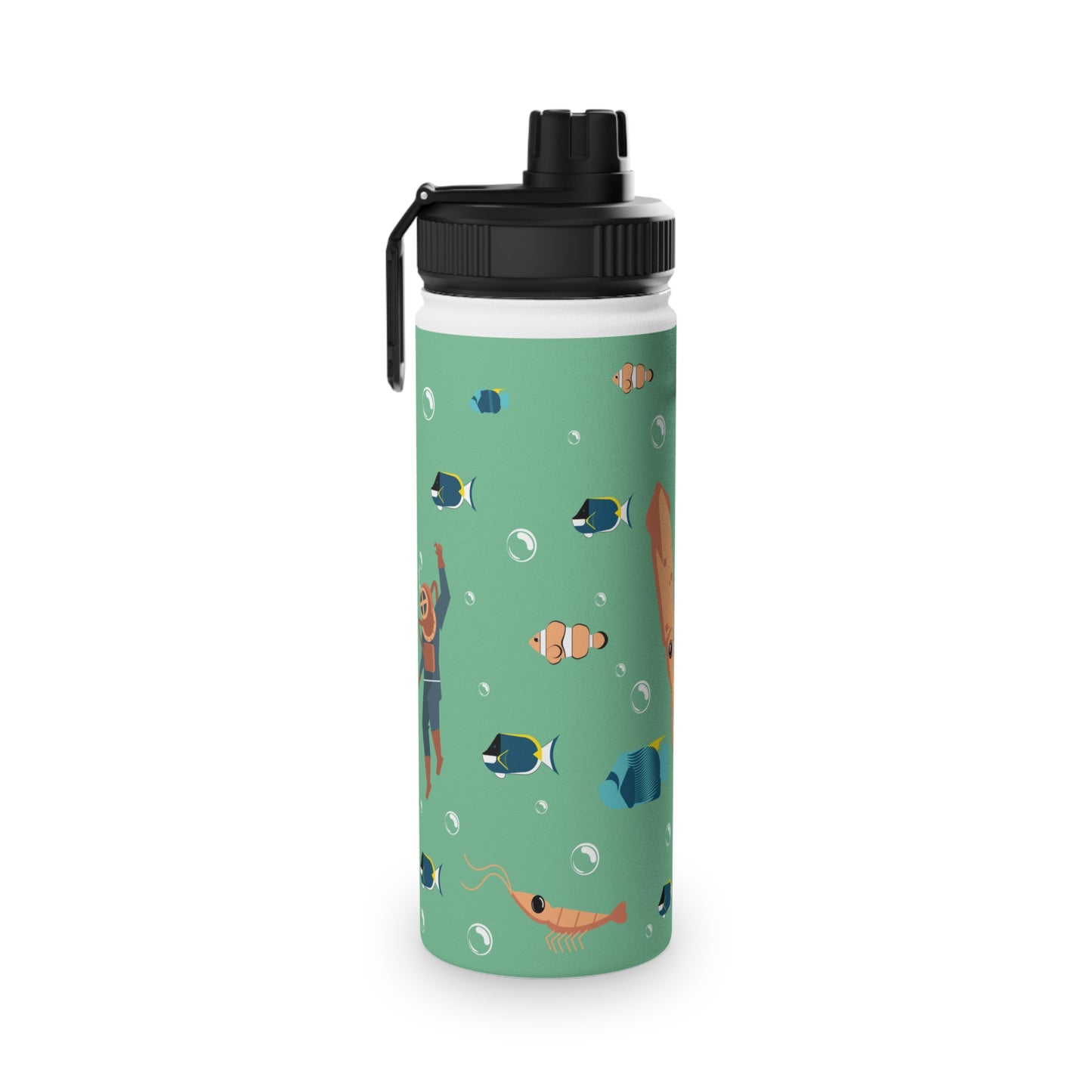 Ocean Stainless Steel Water Bottle, Sports Lid