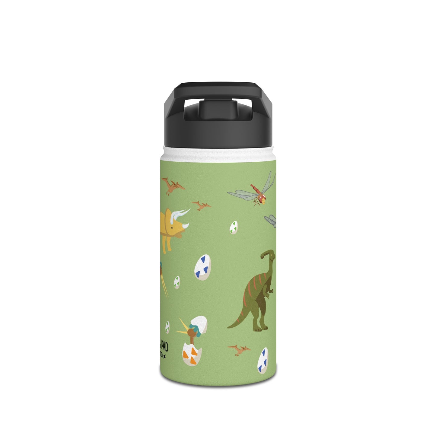 Dino Stainless Steel Water Bottle, Standard Lid