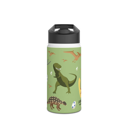 Dino Stainless Steel Water Bottle, Standard Lid