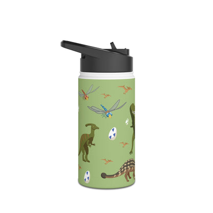 Dino Stainless Steel Water Bottle, Standard Lid