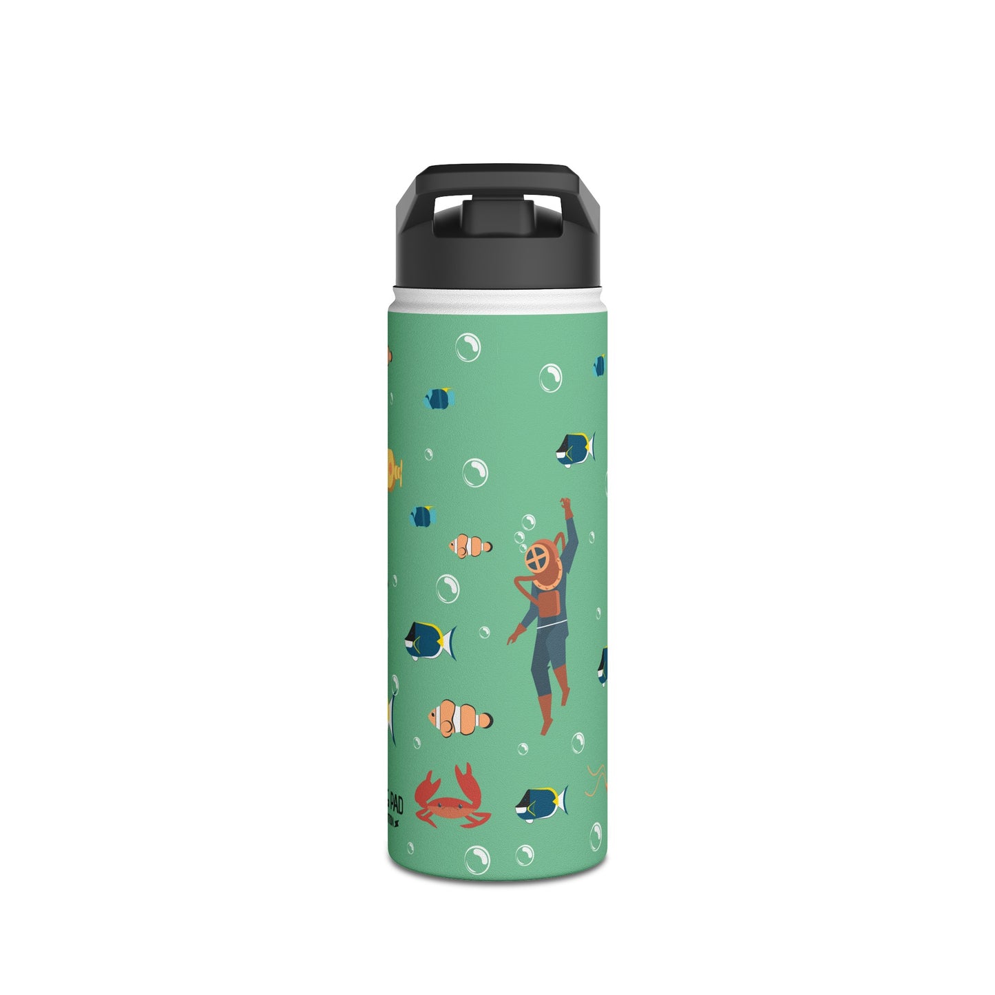 Ocean Theme Stainless Steel Water Bottle, Standard Lid