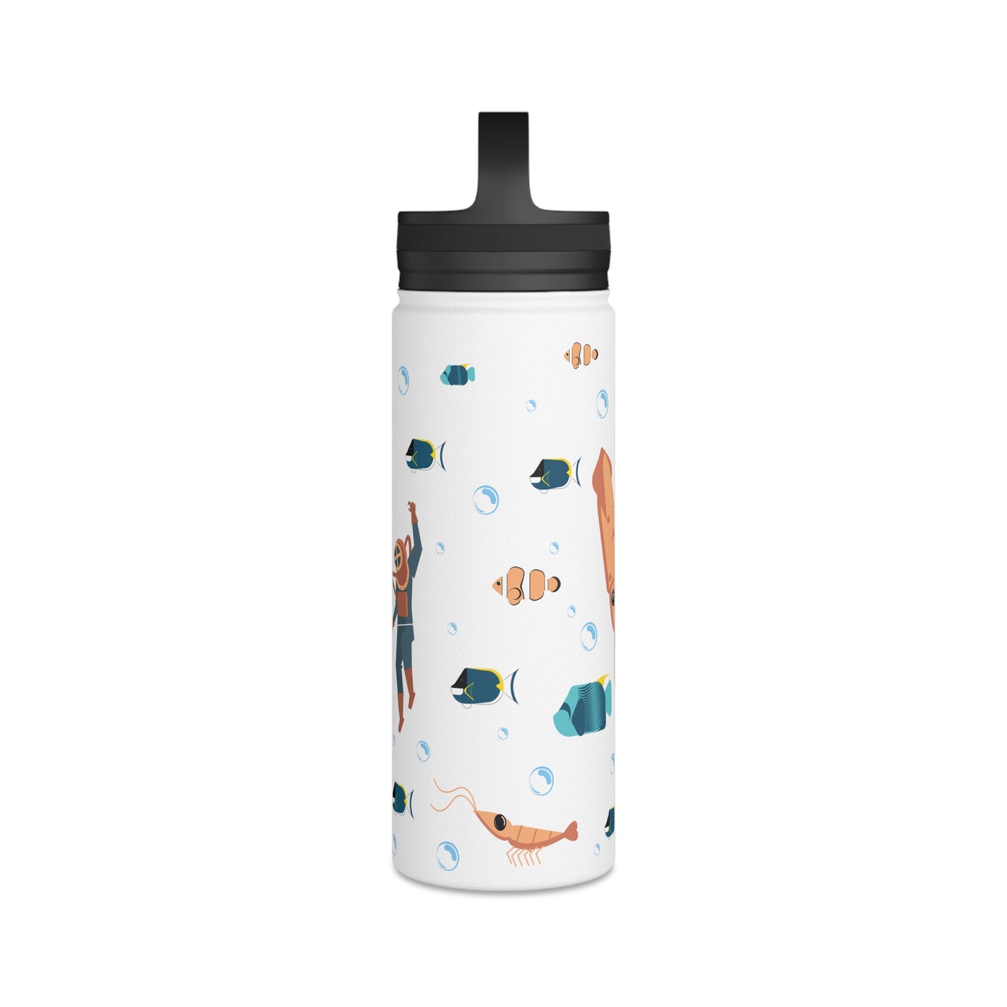 Ocean Stainless Steel Water Bottle, Handle Lid