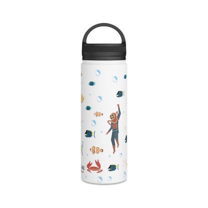 Ocean Stainless Steel Water Bottle, Handle Lid