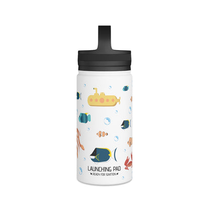 Ocean Stainless Steel Water Bottle, Handle Lid