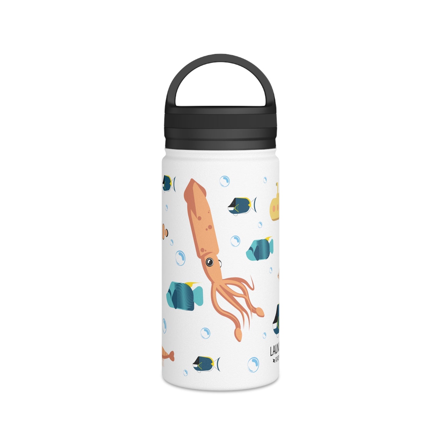 Ocean Stainless Steel Water Bottle, Handle Lid