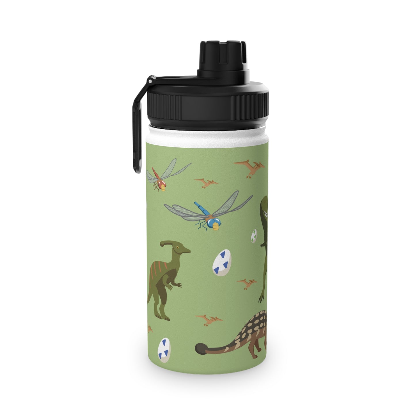 Dino Stainless Steel Water Bottle, Sports Lid