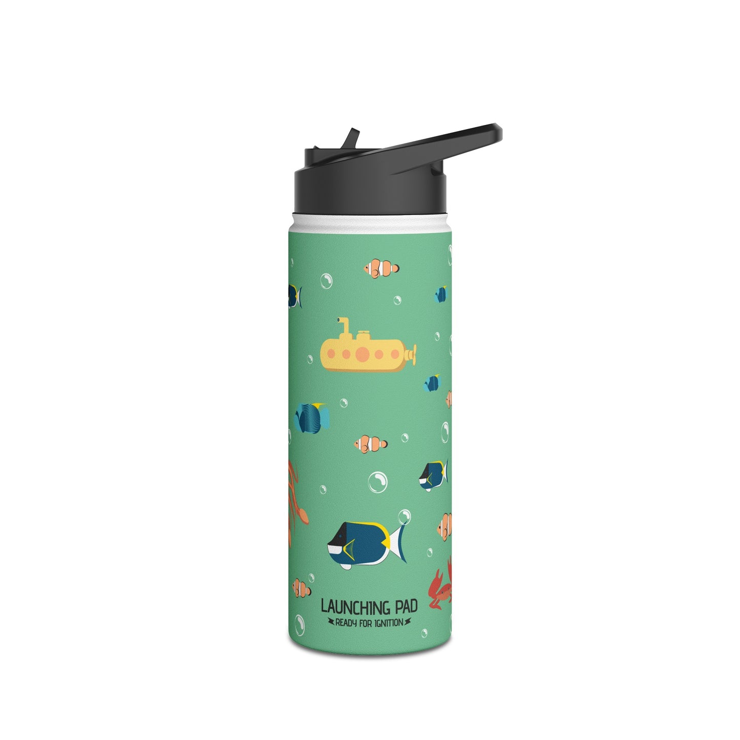 Ocean Theme Stainless Steel Water Bottle, Standard Lid