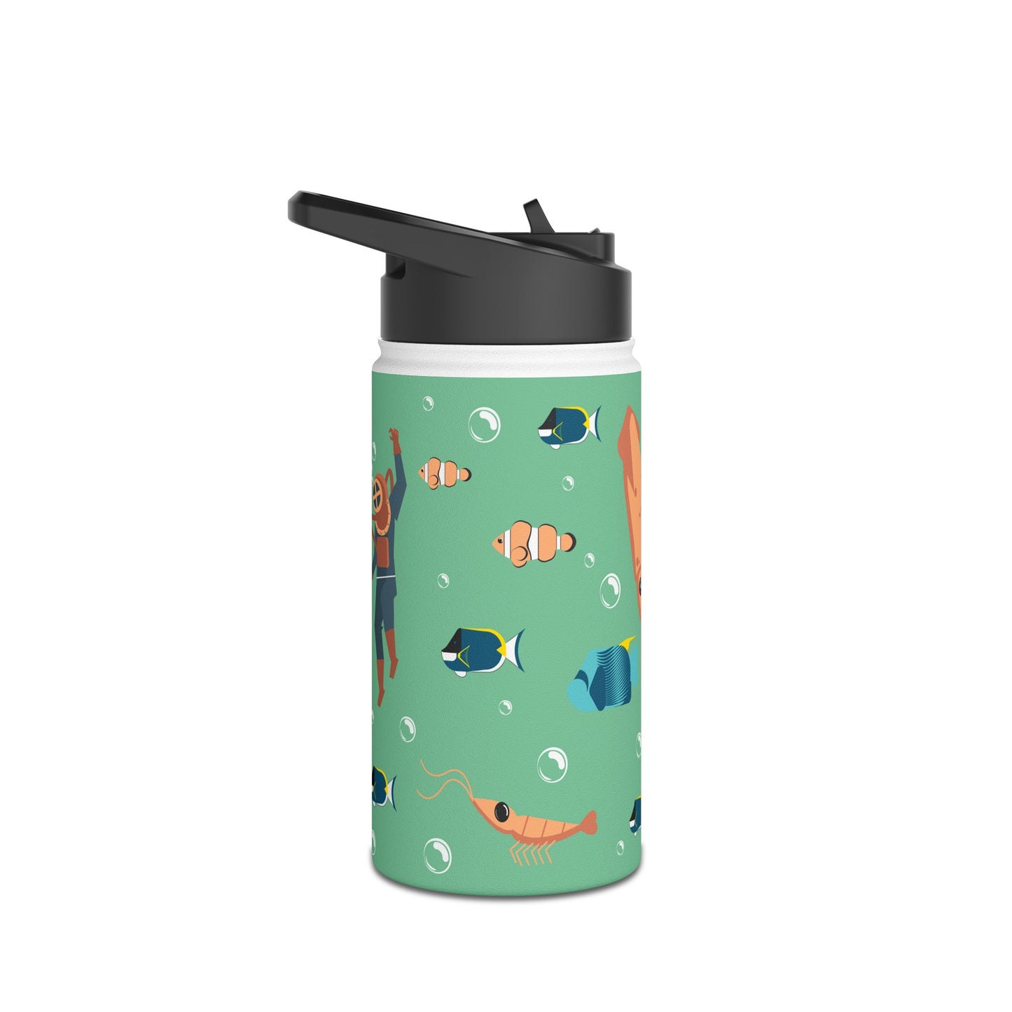 Ocean Theme Stainless Steel Water Bottle, Standard Lid