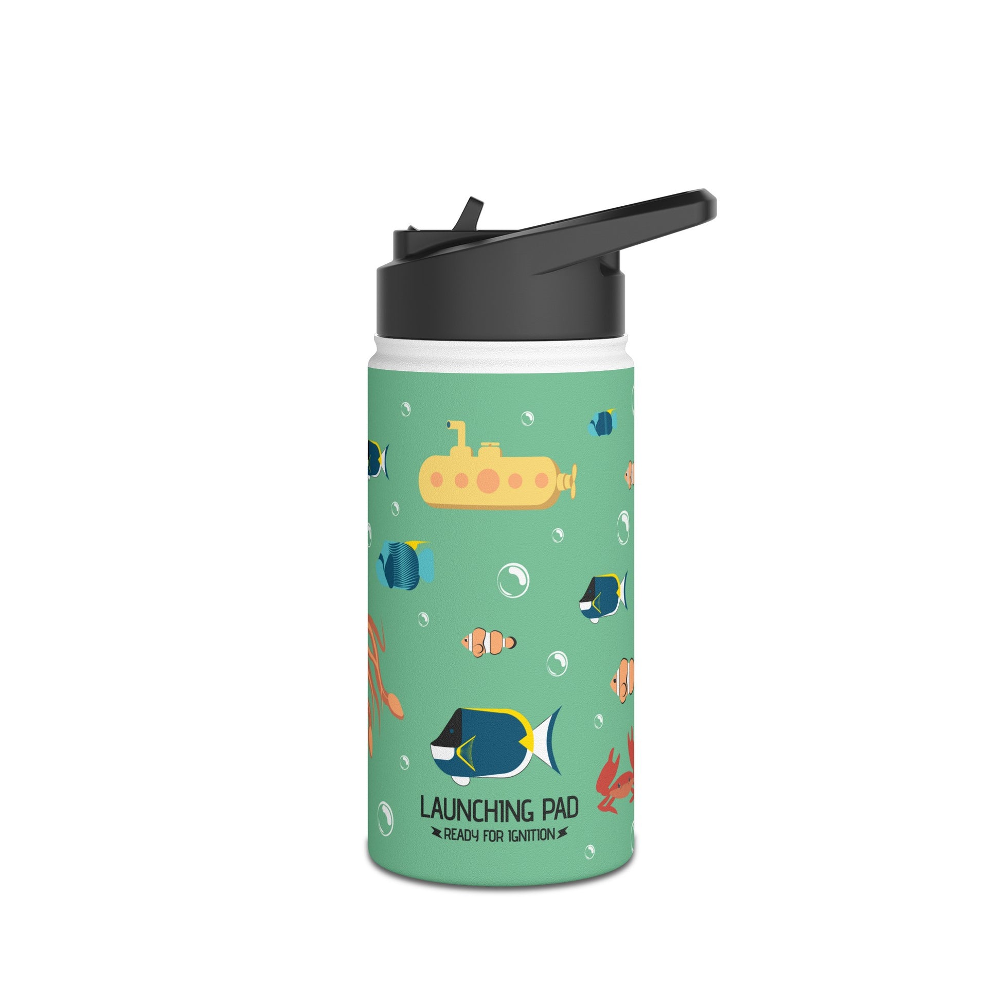 Ocean Theme Stainless Steel Water Bottle, Standard Lid