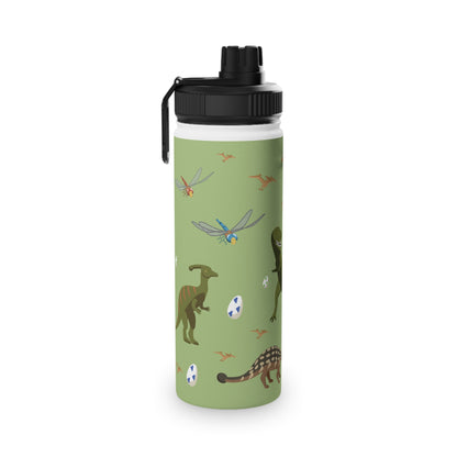 Dino Stainless Steel Water Bottle, Sports Lid