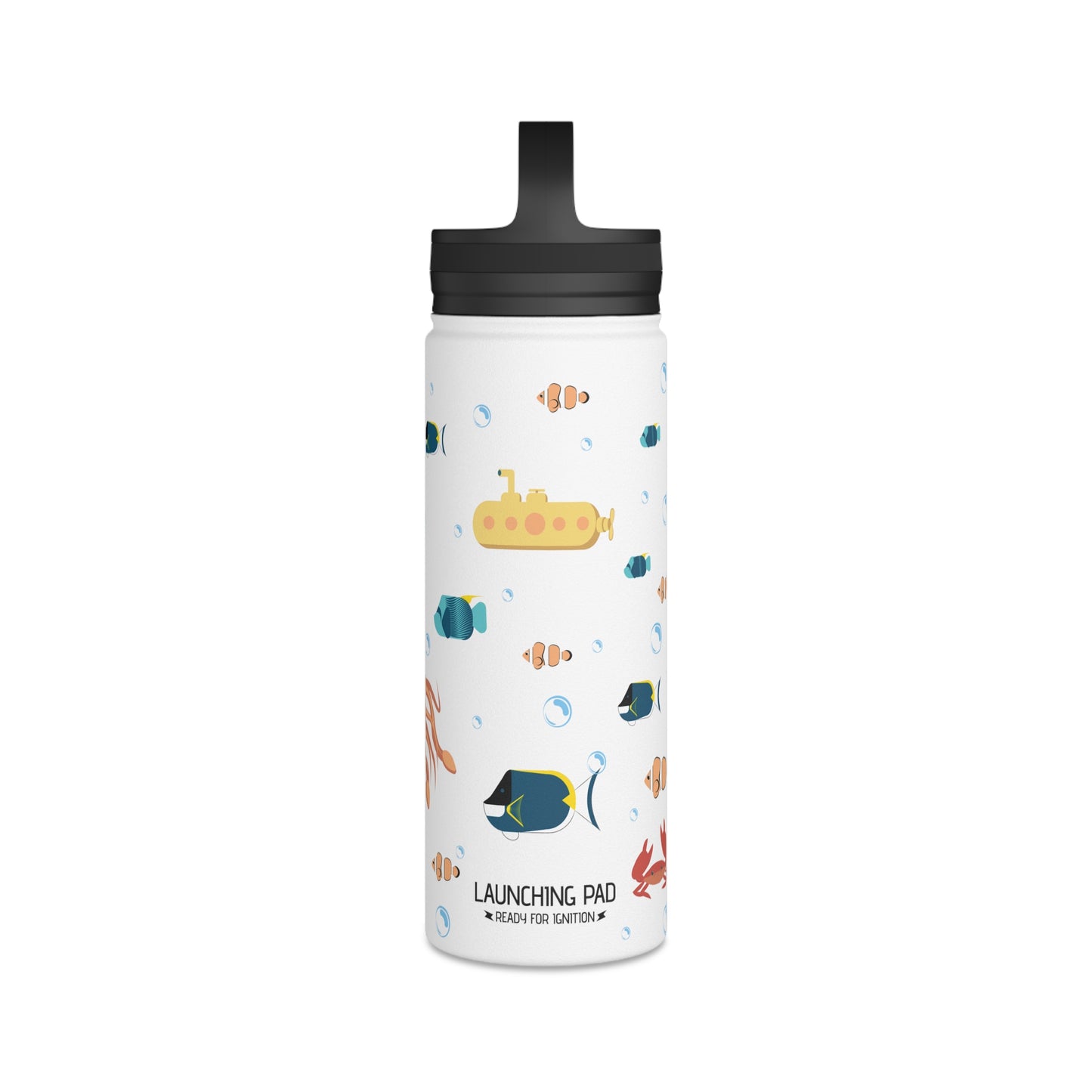 Ocean Stainless Steel Water Bottle, Handle Lid