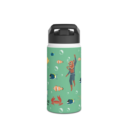 Ocean Theme Stainless Steel Water Bottle, Standard Lid