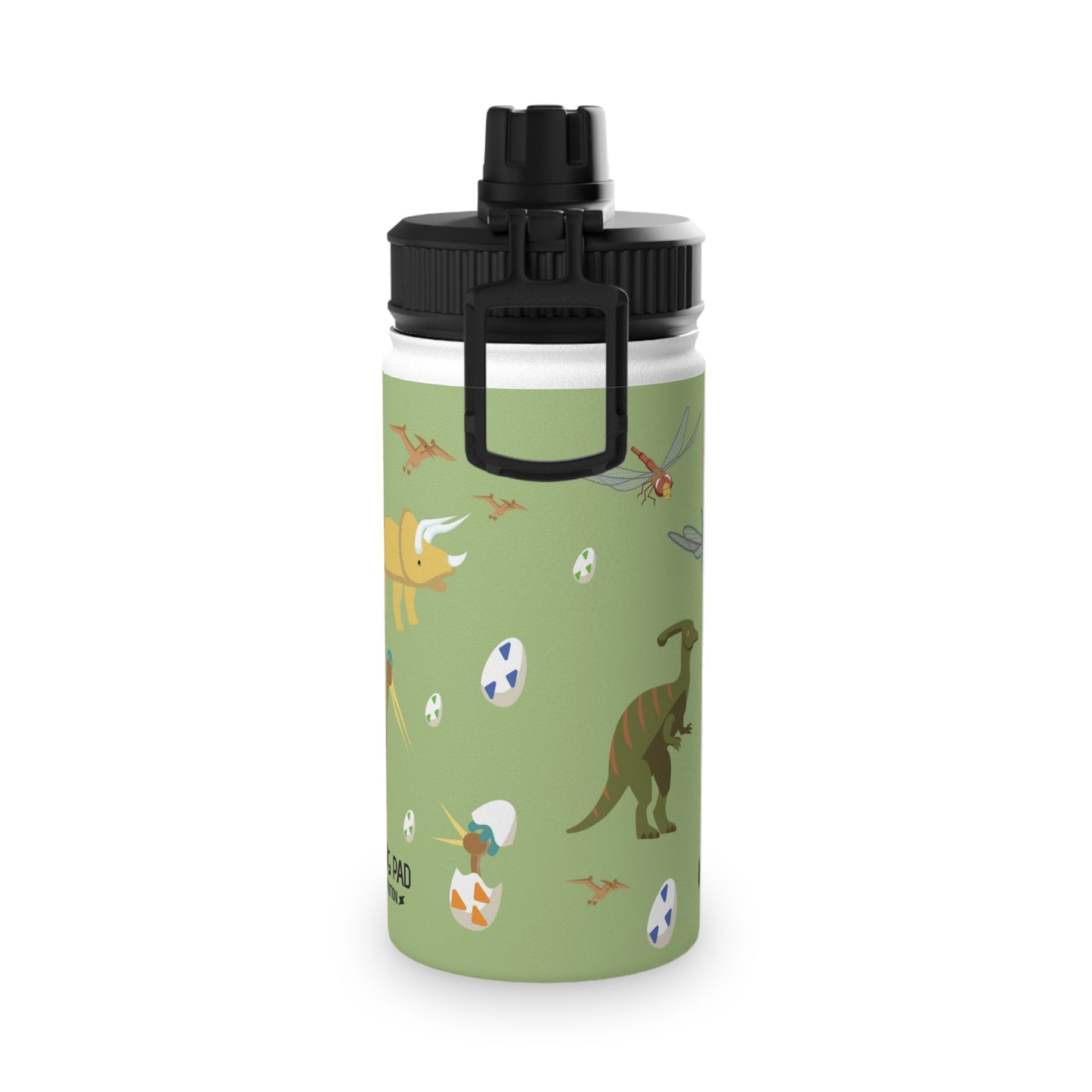 Dino Stainless Steel Water Bottle, Sports Lid